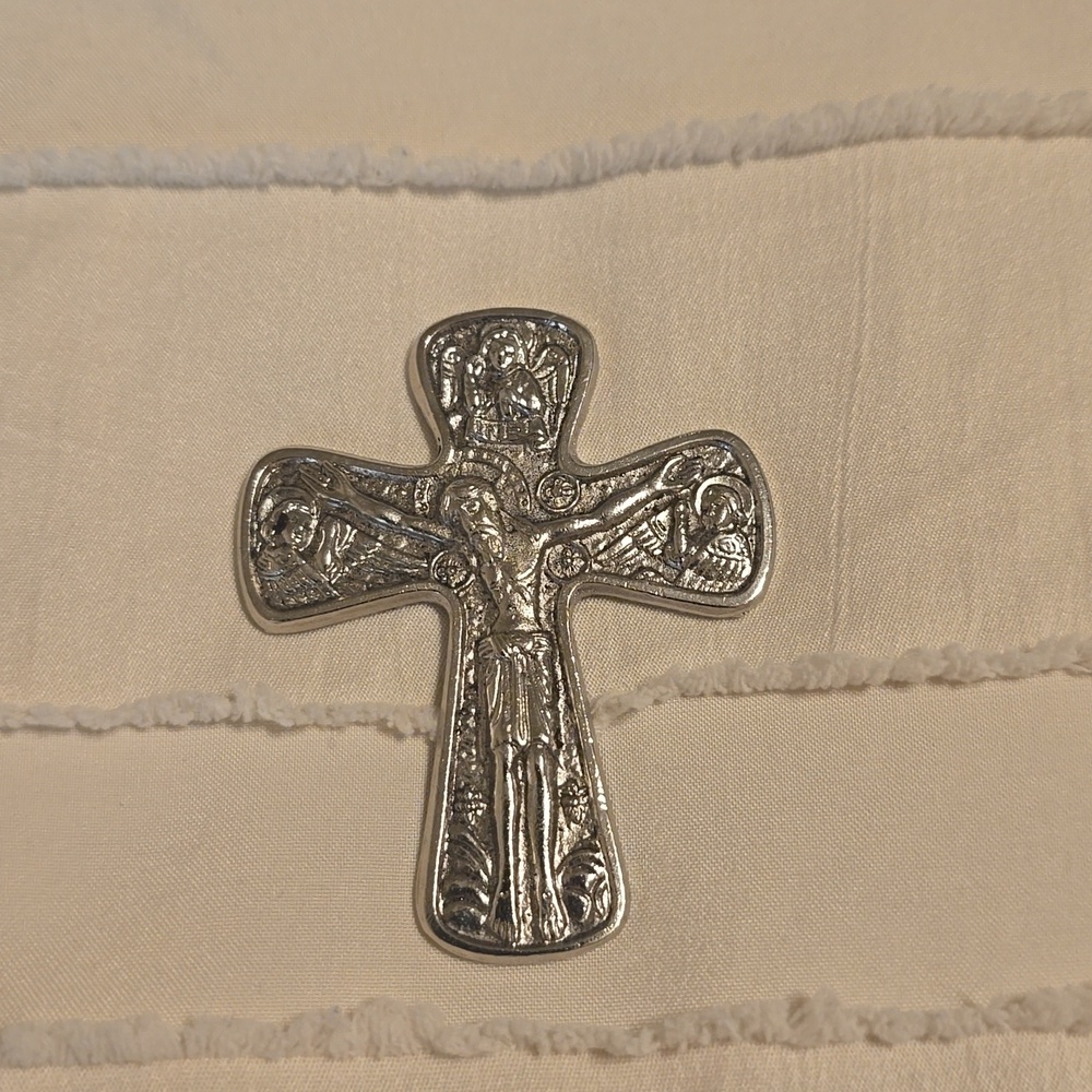 Cruz Torreciudad Silver Plated Catholic Pocket Crucifix Cross Spain